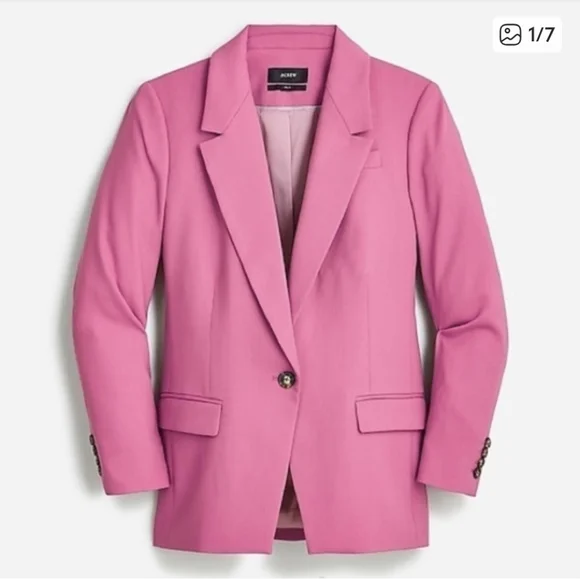 J. Crew Willa Blazer And Pantsuit Wool Blend Pink Size 6 - Picture 3 of 11